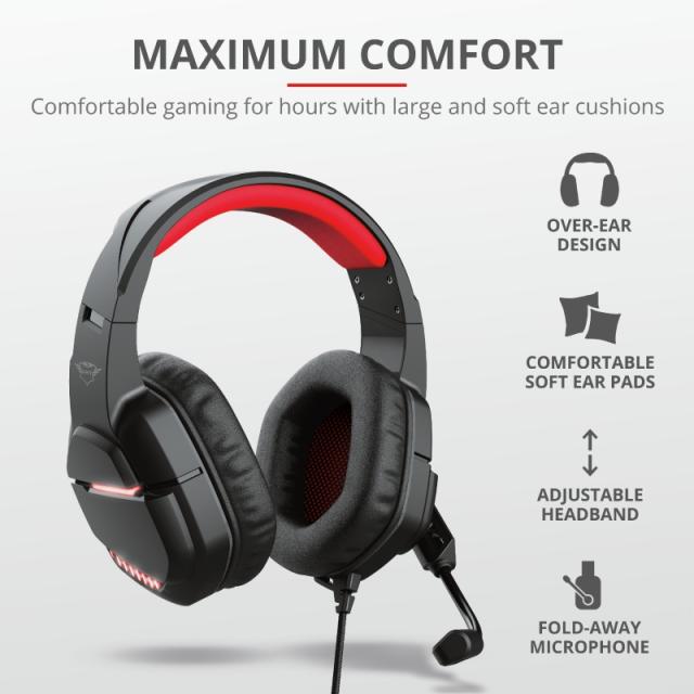 Слушалки TRUST GXT 448 Nixxo Illuminated Headset