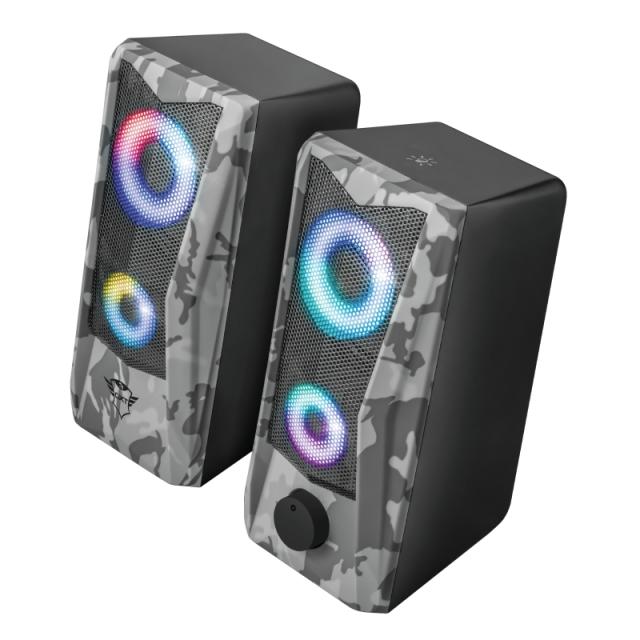 Тонколони Trust GXT 606 Javv RGB, 6W RMS, 3.5 mm jack, USB, черни