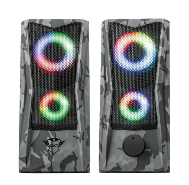Тонколони Trust GXT 606 Javv RGB, 6W RMS, 3.5 mm jack, USB, черни