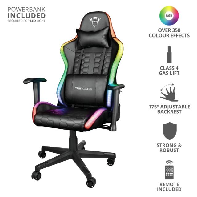 Стол TRUST GXT 716 Rizza RGB LED Gaming Chair