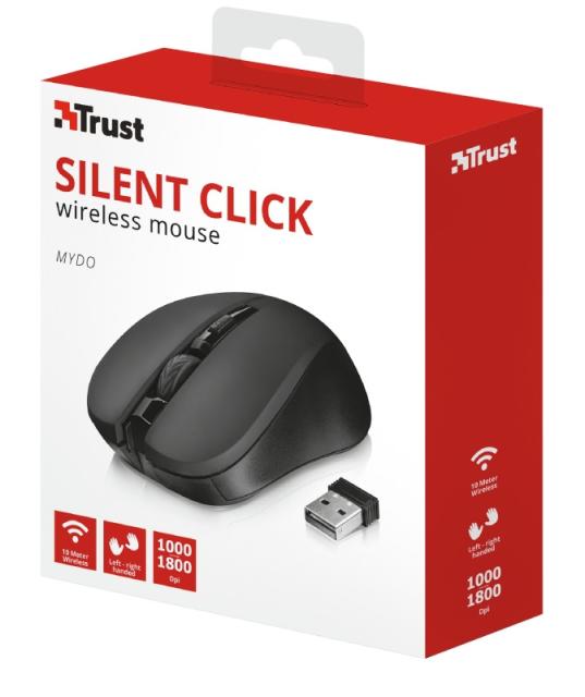 Мишка TRUST Mydo Silent Wireless Mouse BLK