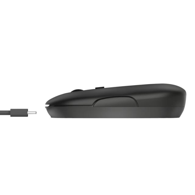 Мишка TRUST Puck Bluetooth/Wireless, Rechargeable, черен