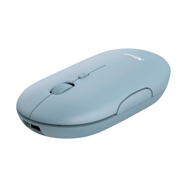 Мишка TRUST Puck Bluetooth/Wireless, Rechargeable, син