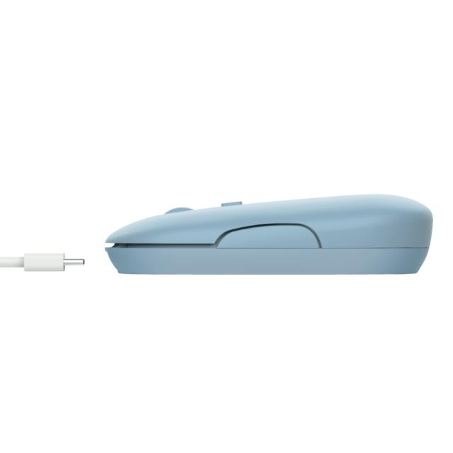 Мишка TRUST Puck Bluetooth/Wireless, Rechargeable, син