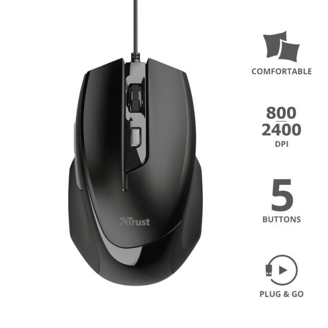 Мишка TRUST Voca Comfort Mouse, черен