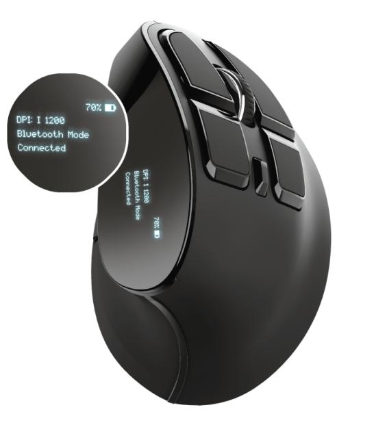 Мишка TRUST Voxx Ergonomic Wireless, черен