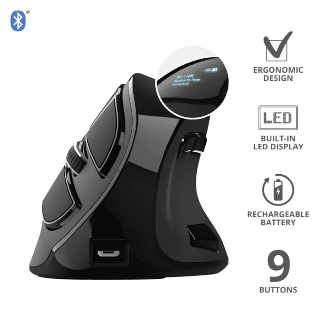 Мишка TRUST Voxx Ergonomic Wireless, черен