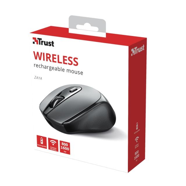 Мишка TRUST Zaya Wireless, черено/сиво