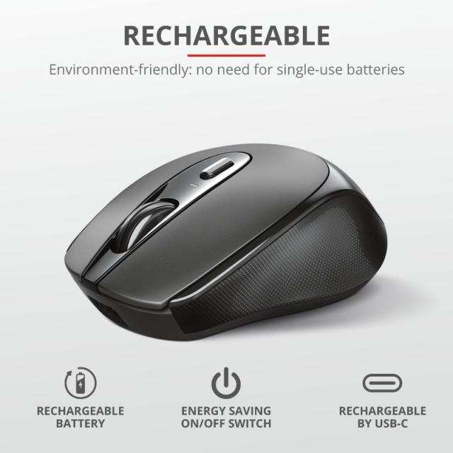 Мишка TRUST Zaya Wireless, черено/сиво