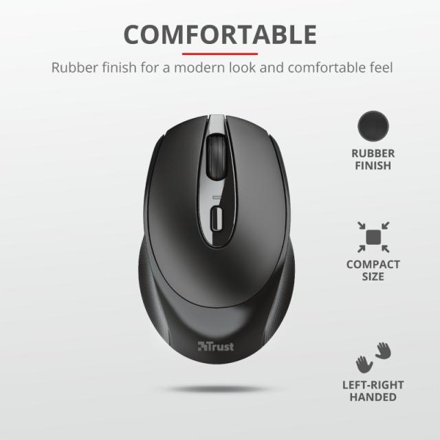 Мишка TRUST Zaya Wireless, черено/сиво