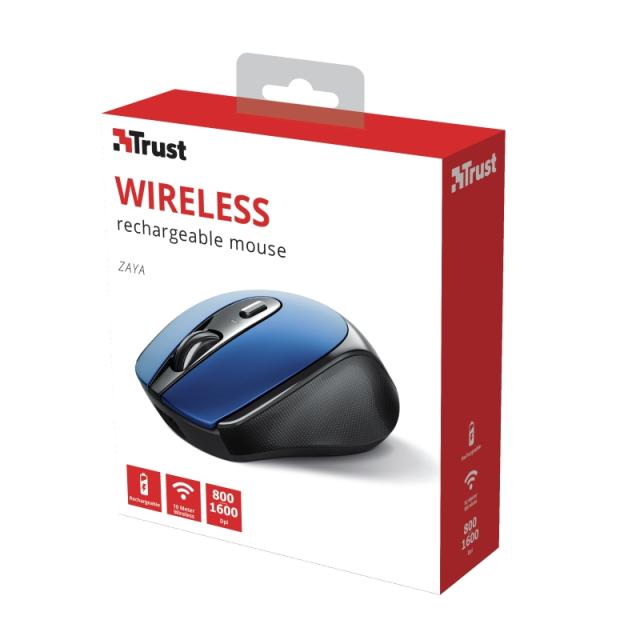 Мишка TRUST Zaya Wireless, син