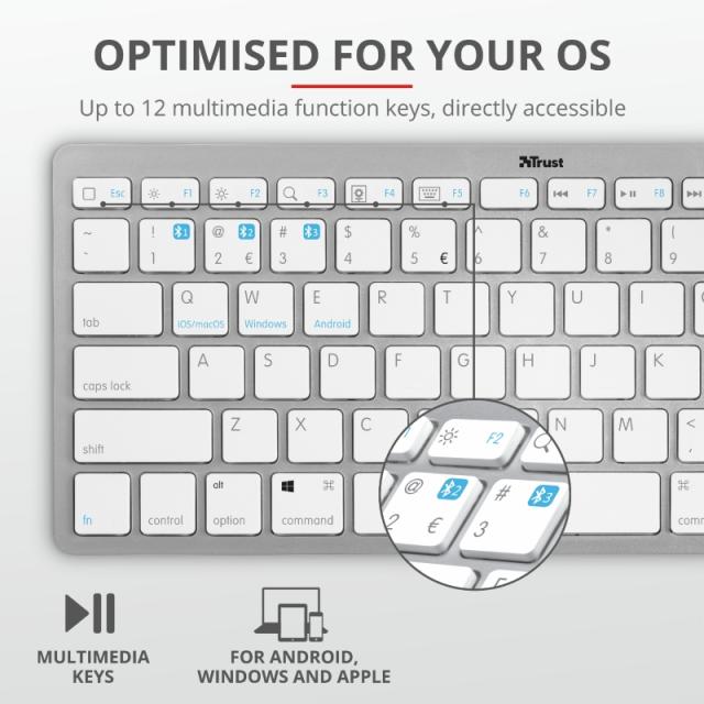Клавиатура TRUST Nado Wireless Bluetooth Keyboard