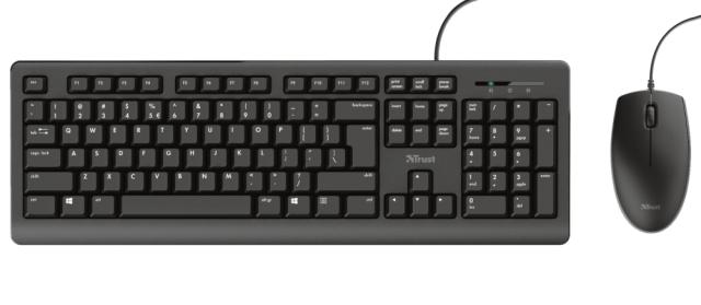Комплект клавиатура и мишка Trust Primo, USB, черни