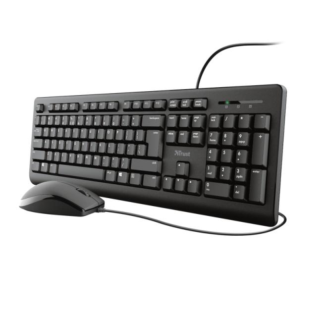Комплект клавиатура и мишка Trust Primo, USB, черни