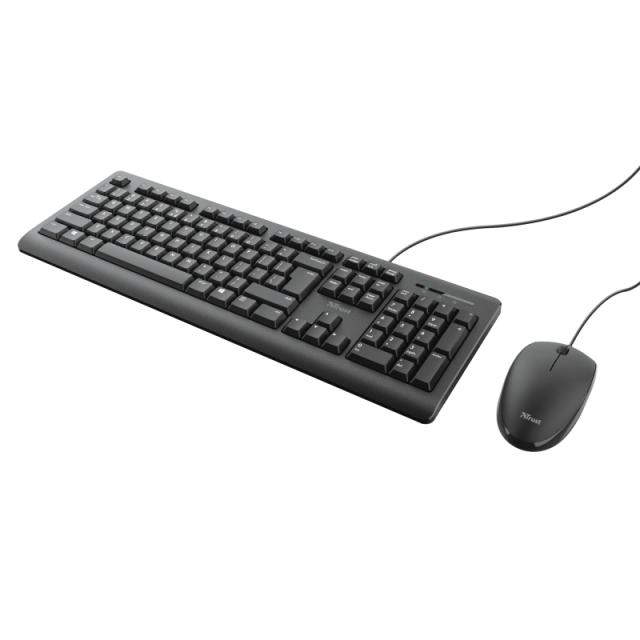 Комплект клавиатура и мишка Trust Primo, USB, черни