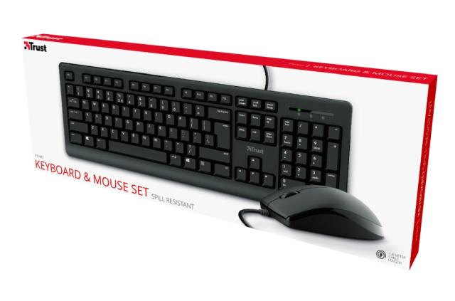 Комплект клавиатура и мишка Trust Primo, USB, черни