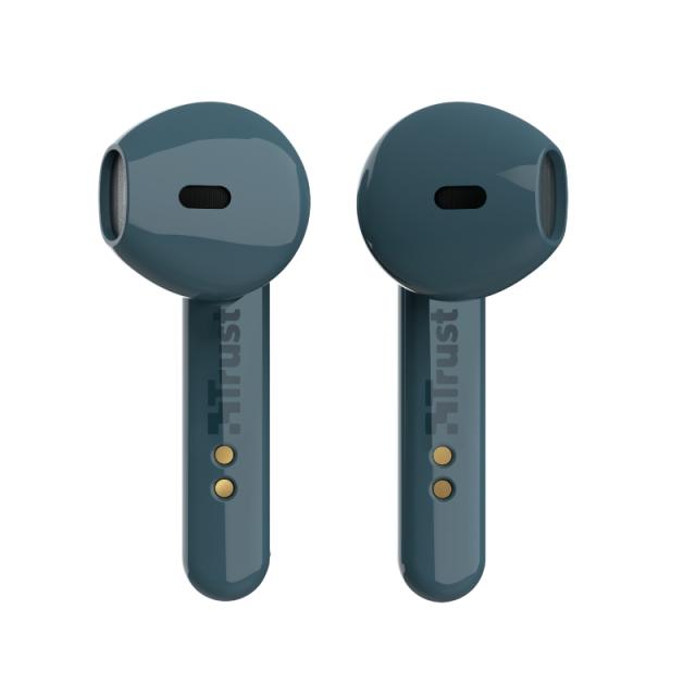Слушалки Trust Primo Touch Bluetooth, микрофон, с кутия за зареждане, Сини