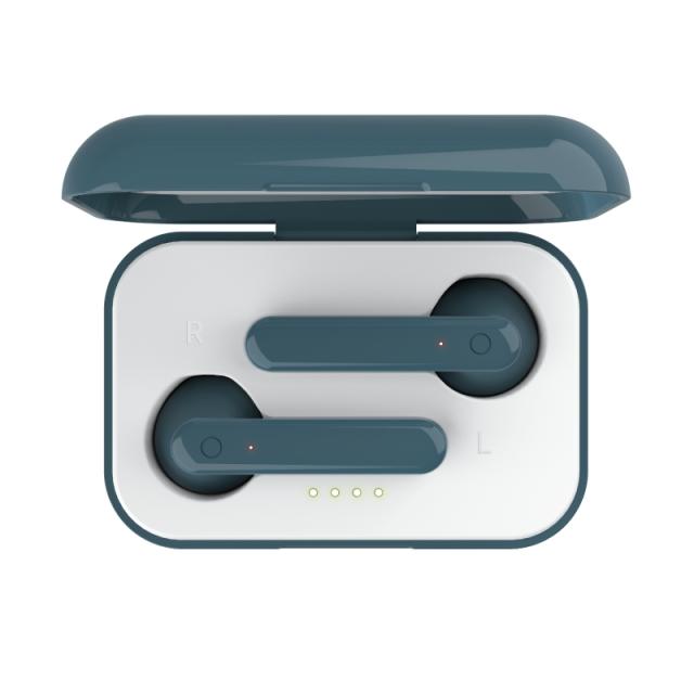 Слушалки Trust Primo Touch Bluetooth, микрофон, с кутия за зареждане, Сини
