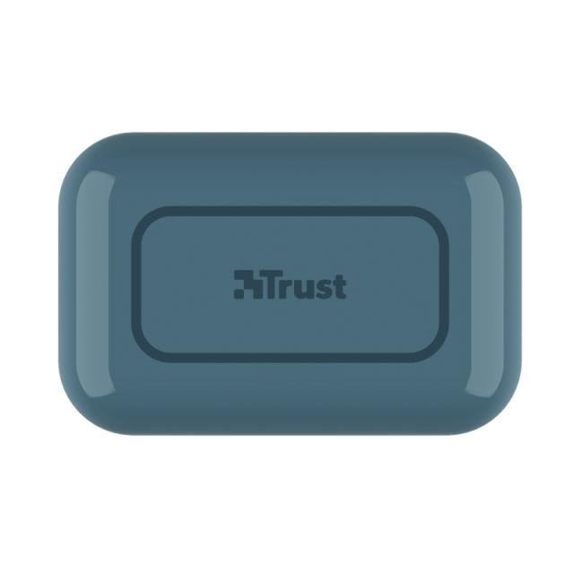 Слушалки Trust Primo Touch Bluetooth, микрофон, с кутия за зареждане, Сини