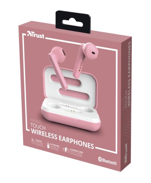 Слушалки TRUST Primo Touch Bluetooth Earphones Pink