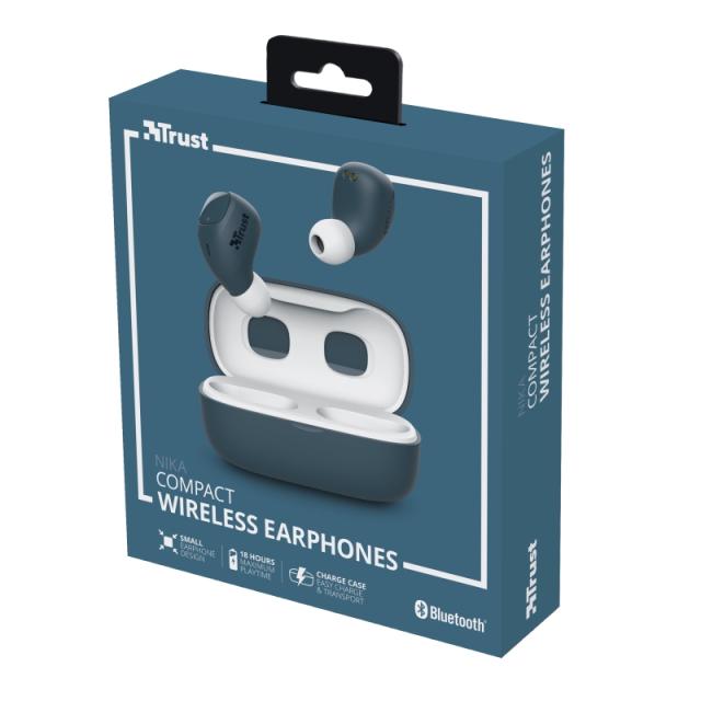 Слушалки TRUST Nika Compact Bluetooth Earphones Blue