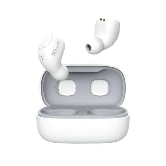Слушалки TRUST Nika Compact, безжични, Bluetooth, микрофон, Бели