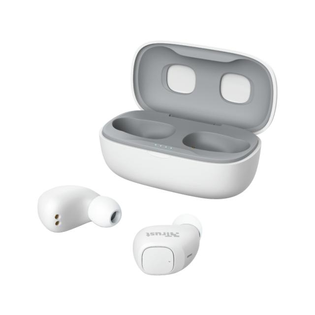Слушалки TRUST Nika Compact, безжични, Bluetooth, микрофон, Бели