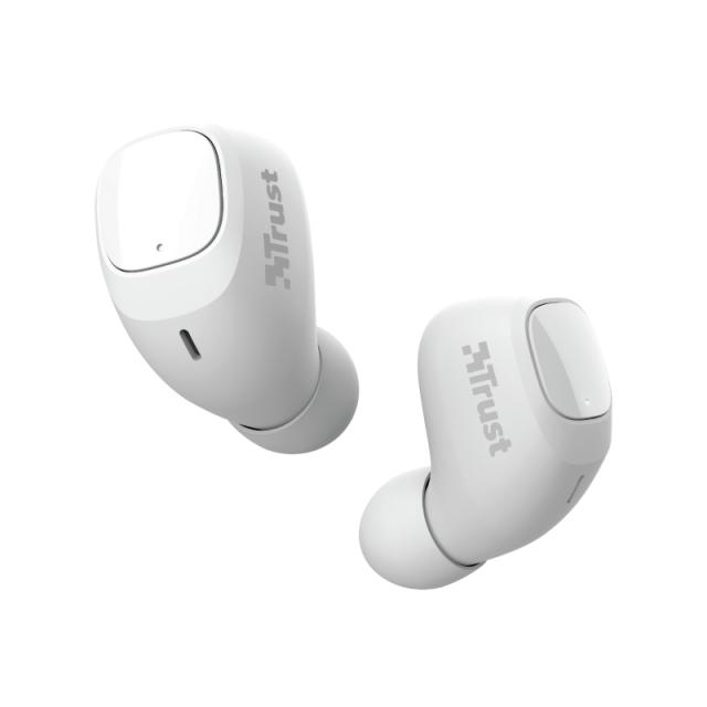 Слушалки TRUST Nika Compact, безжични, Bluetooth, микрофон, Бели