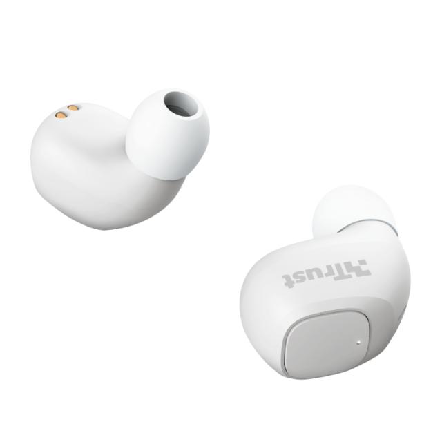 Слушалки TRUST Nika Compact, безжични, Bluetooth, микрофон, Бели