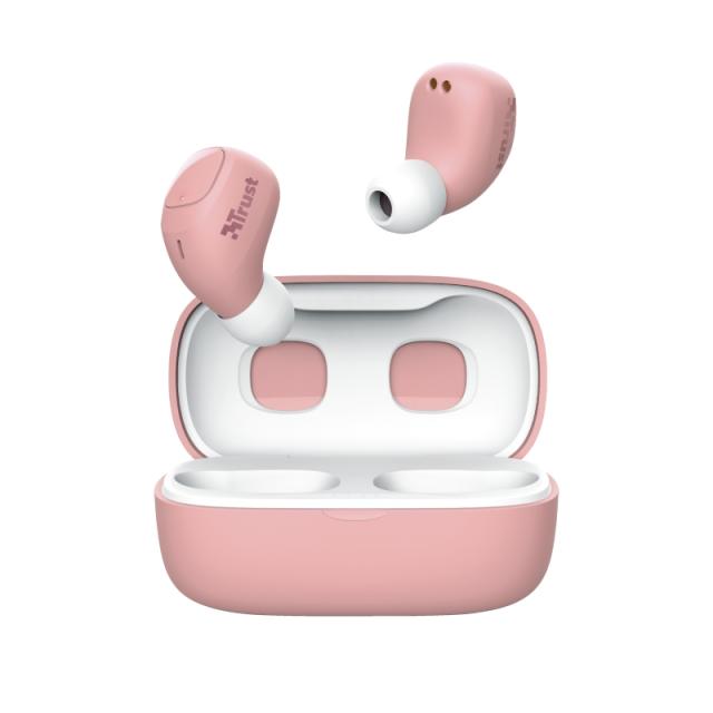 Слушалки TRUST Nika Compact, безжични, Bluetooth, микрофон, Розови