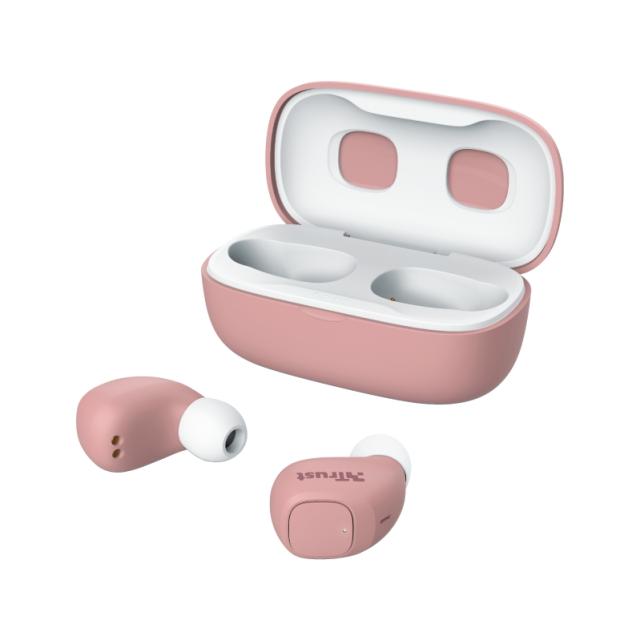 Слушалки TRUST Nika Compact, безжични, Bluetooth, микрофон, Розови