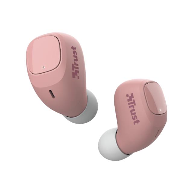 Слушалки TRUST Nika Compact, безжични, Bluetooth, микрофон, Розови