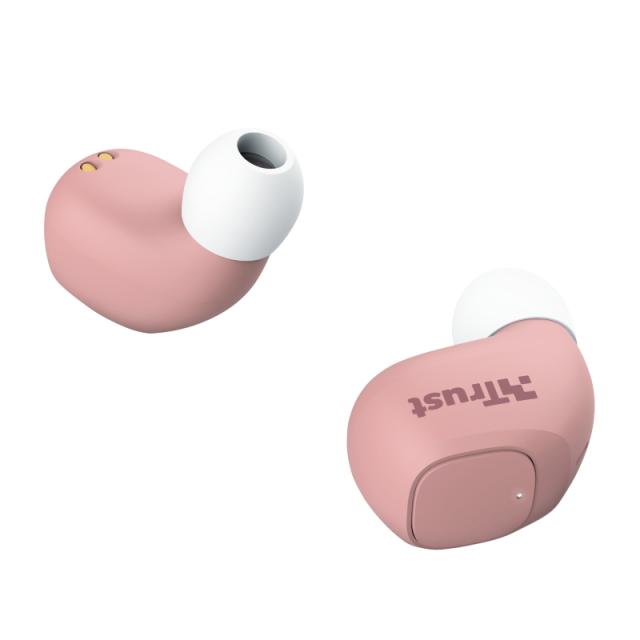 Слушалки TRUST Nika Compact, безжични, Bluetooth, микрофон, Розови
