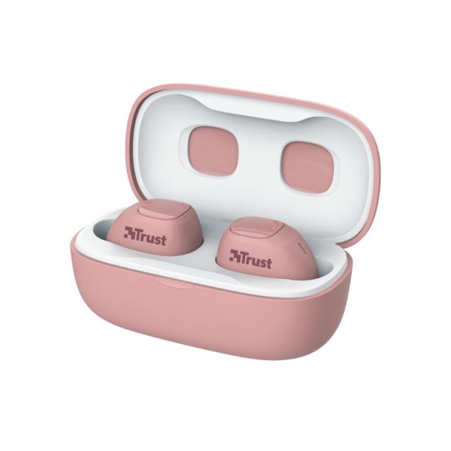 Слушалки TRUST Nika Compact, безжични, Bluetooth, микрофон, Розови