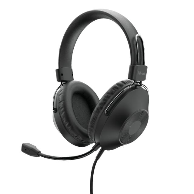 Слушалки Trust Ozo, микрофон, USB, черни