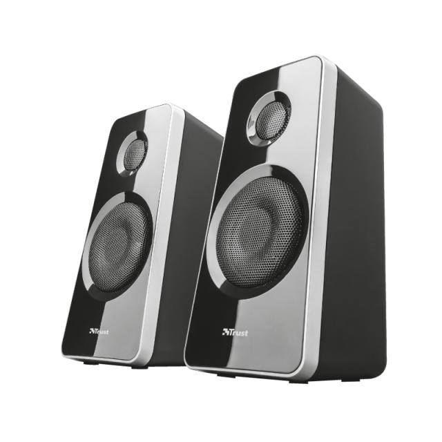 Тонколони TRUST Tytan, 2.1, 60W, 3.5мм жак, черни, жично дистанционно