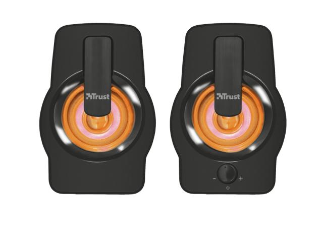 Тонколони Trust Gemi, 2.0, 6W RMS, USB, 3.5mm jack, RGB подсветка, черни