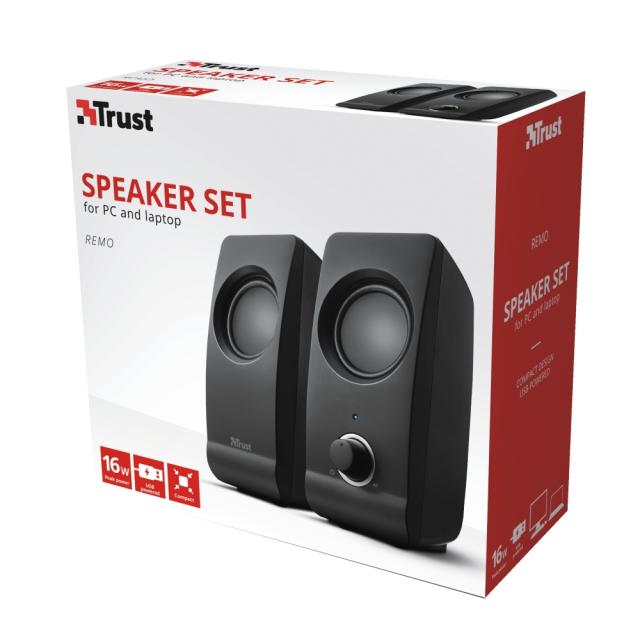 Тонколони Trust Remo 2.0 Speaker Set, 8W, USB, черни