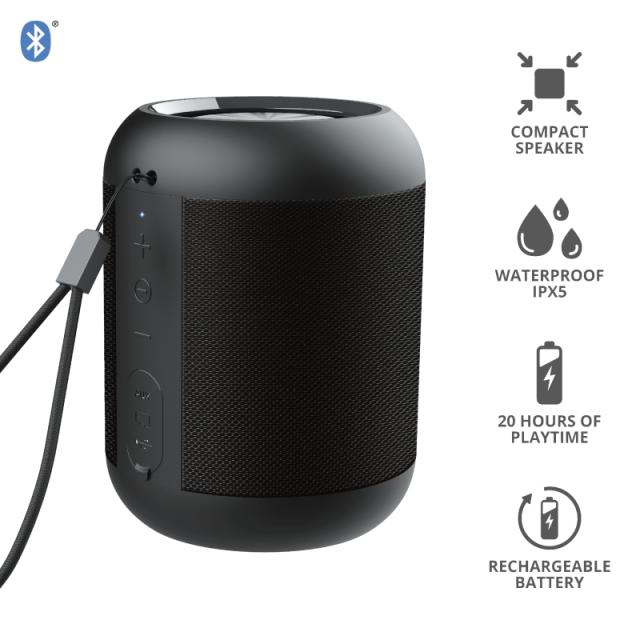 Тонколона Trust Rokko, 1.0, 5 W, Bluetooth, 3.5 mm, SD card, черен