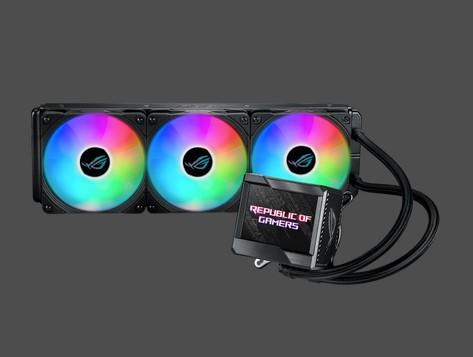ASUS ROG Ryujin II 360 all-in-one liquid CPU cooler with 3.5inch LCD embedded pump fan and 3xROG 120mm ARGB radiator fans 90RC00B1-M0UAY0