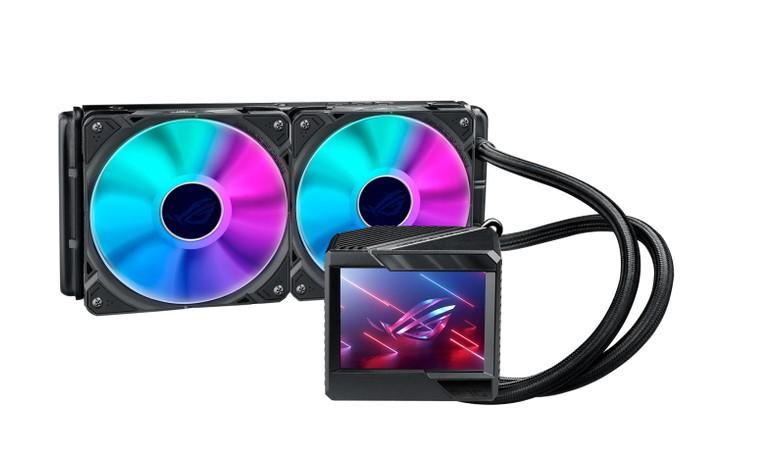 ASUS ROG Ryujin II 240 all-in-one liquid CPU cooler with 3.5inch LCD embedded pump fan and 2xROG 120mm ARGB radiator fans 90RC00A1-M0UAY0