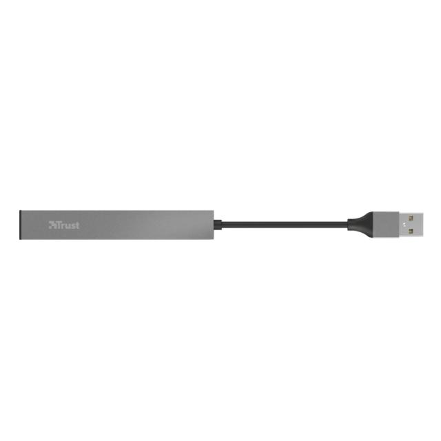 USB хъб TRUST Halyx 4 x USB 2.0 480 Mb/s, Сив