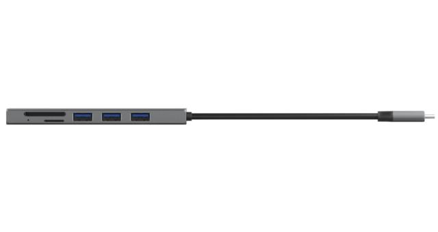 Мултипортов адаптер TRUST Halyx Fast USB-C Hub & Card Reader