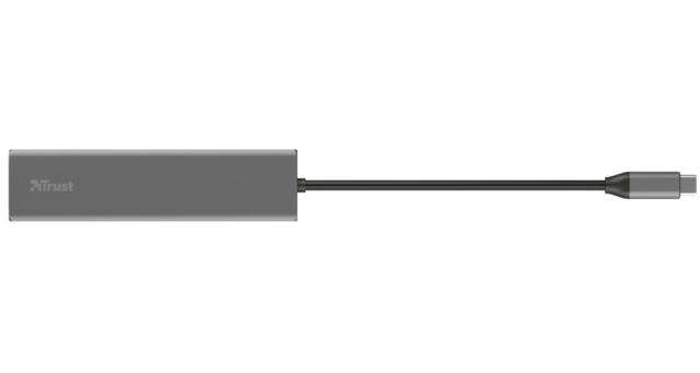 Мултипортов адаптер TRUST Halyx Fast USB-C Hub & Card Reader
