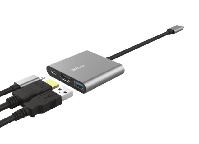 Адаптер TRUST Dalyx 3-IN-1 USB-C Adapter
