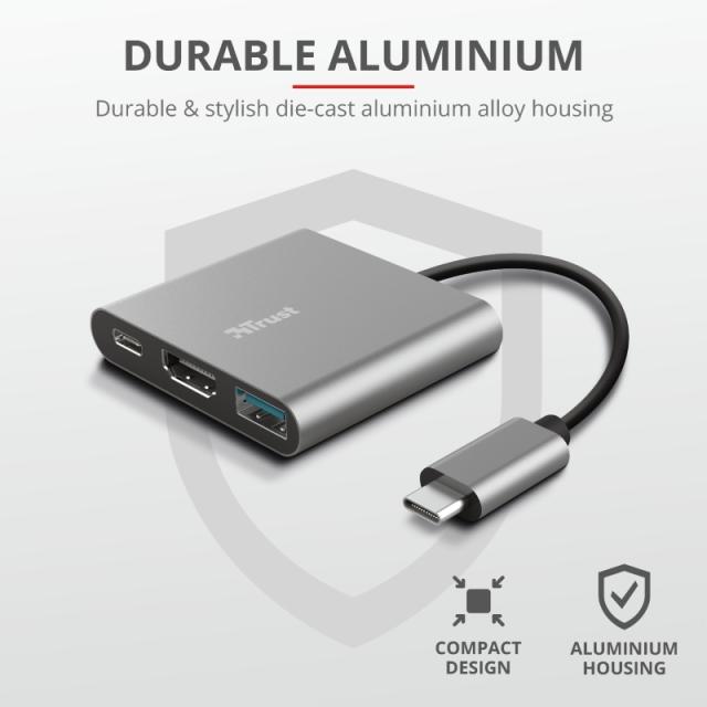 Адаптер TRUST Dalyx 3-IN-1 USB-C Adapter
