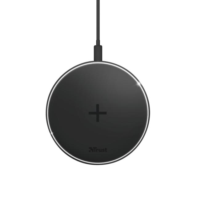 Зарядно устройство TRUST Qylo Fast Wireless Charging Pad Black