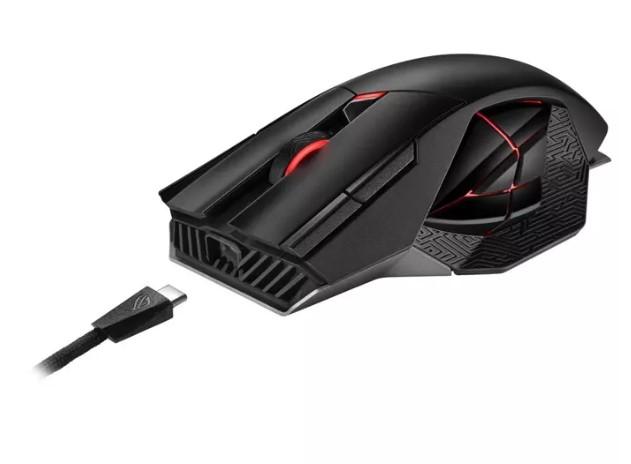 ASUS ROG SPATHA X 19000dpi wireless gaming mouse dual-mode connectivity with magnetic charging stand 12 programmable buttons 90MP0220-BMUA00