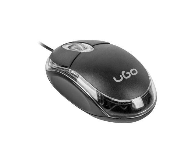 Мишка uGo Mouse simple wired optical 1200DPI, Black
