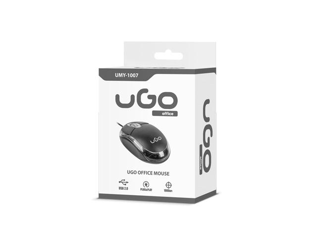 Мишка uGo Mouse simple wired optical 1200DPI, Black